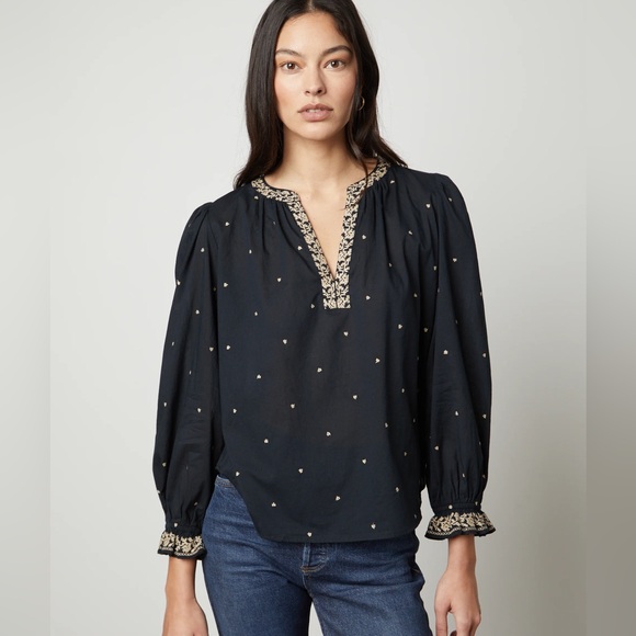 Velvet by Graham & Spencer Tops - Velvet by Graham & Spencer Ania Novelty Embroidery‎ Blouse NWT!